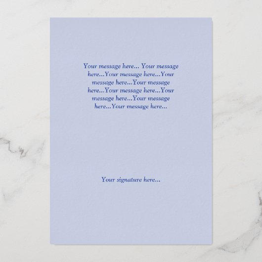 Silver Foil Blue Holiday Kaart - Midnight Clear (Achterkant)