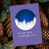 Silver Foil Blue Holiday Kaart - Midnight Clear