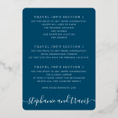 Silver Foil Blue Wereldkaart Destination Wedding Folie Uitnodiging (Achterkant)