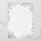 SILVER FOIL Blush Winter Snowflake Vrijgezellenfee Folie Uitnodiging (Voorkant)