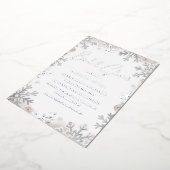 SILVER FOIL Blush Winter Snowflake Vrijgezellenfee Folie Uitnodiging (Gedraaid)