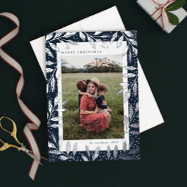 Silver Foil Branches 3 FotoKerstmis Folie Feestdagenkaart
