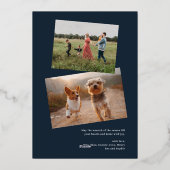 Silver Foil Branches 3 FotoKerstmis Folie Feestdagenkaart (Achterkant)