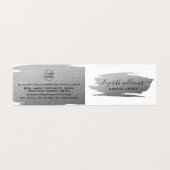 Silver Foil Brushstroke Makeup Artist Loyalty Visitekaartje (Buitenkant ongevouwen)