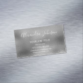 Silver Foil Business Professional Magnetisch Visitekaartje (Voorbeeld)