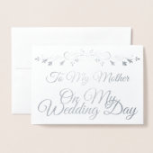 Silver Foil Card voor mijn moeder op mijn huwelijk Folie Kaarten (Voorkant met envelop)