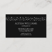 Silver Foil Confetti Glitter Black en Silver Visitekaartje (Achterkant)