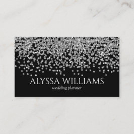 Silver Foil Confetti Glitter Black en Silver Visitekaartje