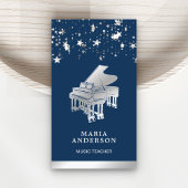 Silver Foil Confetti Grand Piano Musician Pianist Visitekaartje