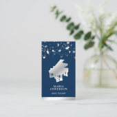 Silver Foil Confetti Grand Piano Musician Pianist Visitekaartje (Staand voorkant)