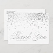 Silver Foil Confetti Stippen Bedankt Briefkaart (Voorkant / Achterkant)