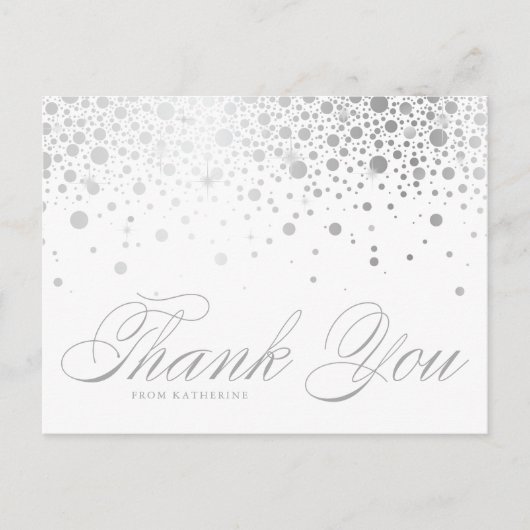 Silver Foil Confetti Stippen Bedankt Briefkaart (Voorkant)