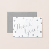 Silver Foil Confetti Stippen Modern Dank u Folie Kaarten (Voorkant met envelop)