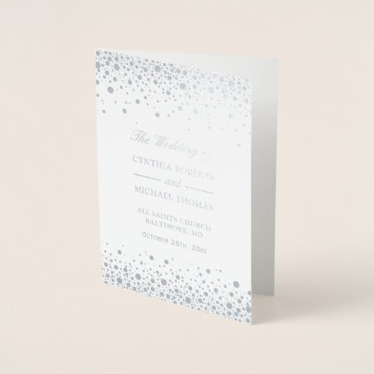 Silver Foil Confetti Stippen Wedding Ceremony Prog Folie Kaarten (Voorkant)