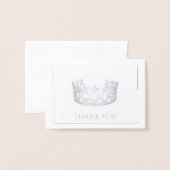 Silver Foil Crown Mini Note Kaart (Voorkant met envelop)