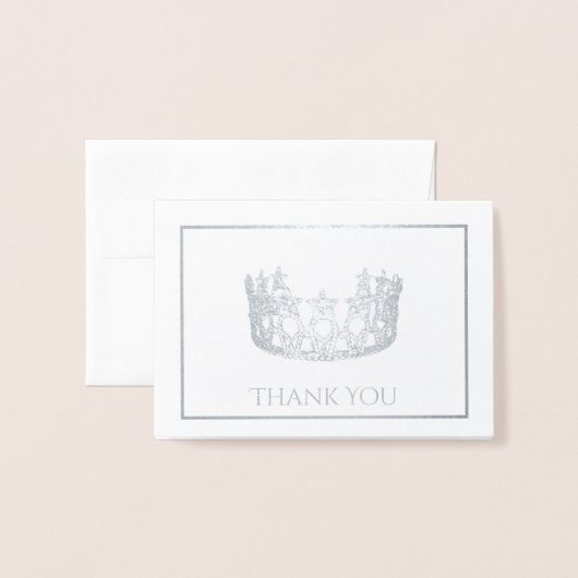 Silver Foil Crown Mini Note Kaart (Voorkant met envelop)