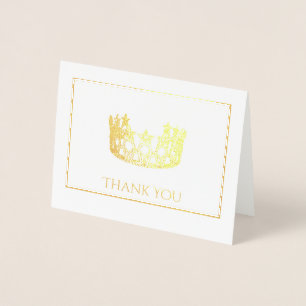 Silver Foil Crown Note Card Folie Kaarten