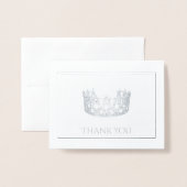 Silver Foil Crown Note Kaart (Voorkant met envelop)