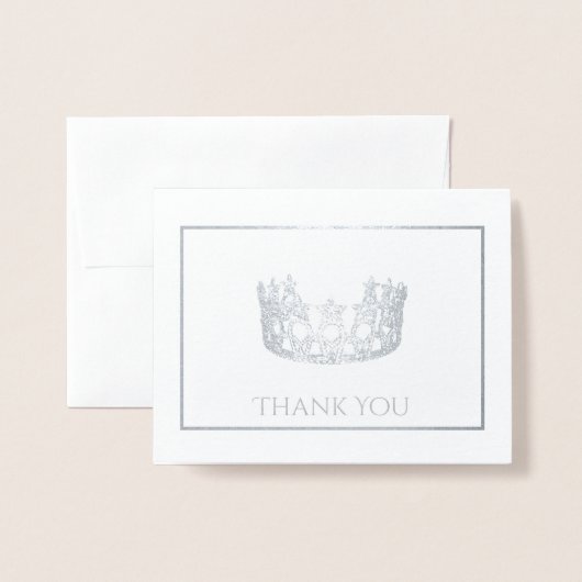 Silver Foil Crown Note Kaart (Voorkant met envelop)
