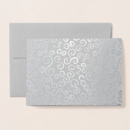 Silver Foil Curves op grijs Folie Kaarten