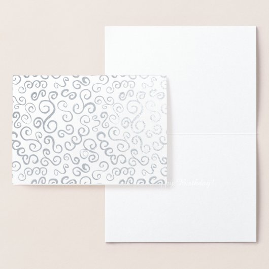 Silver Foil Curves op grijs Folie Kaarten (Display)
