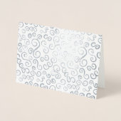 Silver Foil Curves op grijs Folie Kaarten (Voorkant)