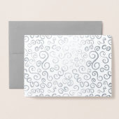 Silver Foil Curves op grijs Folie Kaarten (Voorkant met envelop)