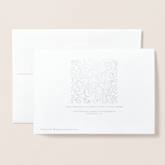 Silver Foil Curvy Pattern op White Folie Kaarten (Met envelop)
