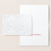 Silver Foil Curvy Pattern op White Folie Kaarten (Display)