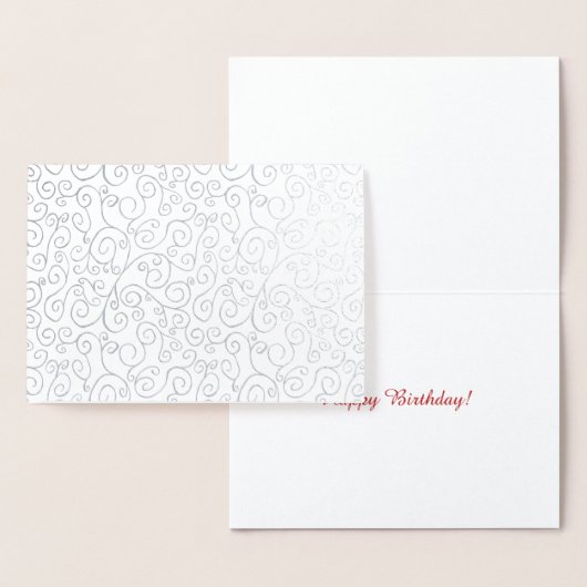 Silver Foil Curvy Pattern op White Folie Kaarten (Display)
