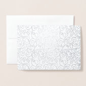 Silver Foil Curvy Pattern op White Folie Kaarten (Voorkant met envelop)
