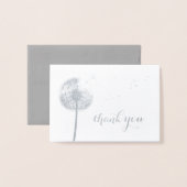 Silver Foil Dandelion Foto Hartelijk dank Folie Kaarten (Voorkant met envelop)