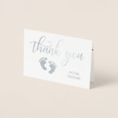 Silver FOIL DANK U Baby shower | FOTO Folie Kaarten (Voorkant)
