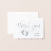 Silver FOIL DANK U Baby shower | FOTO Folie Kaarten (Voorkant met envelop)