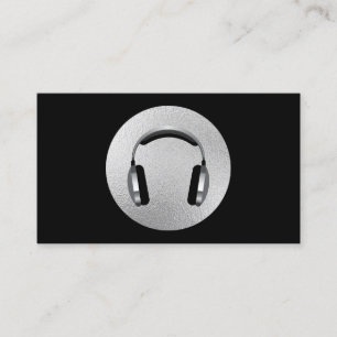 Silver Foil DJ Headphone Visitekaartje