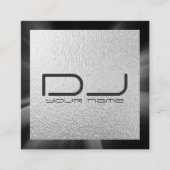 Silver Foil DJ Square Visitekaartje (Voorkant)
