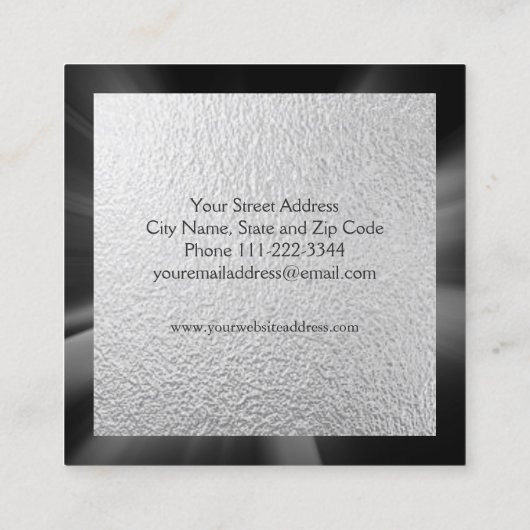 Silver Foil DJ Square Visitekaartje (Achterkant)