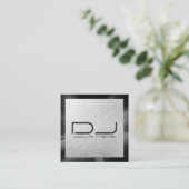 Silver Foil DJ Square Visitekaartje (Staand voorkant)