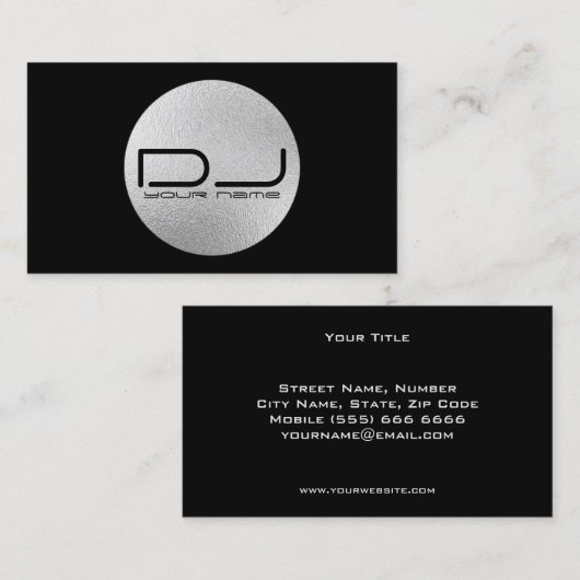 Silver Foil DJ Visitekaartje (Voorkant / Achterkant)