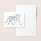 Silver Foil Dressage Horse Folie Kaarten (Display)