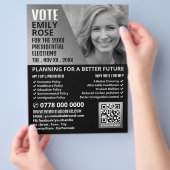 Silver Foil Effect Politieke Campagneadvertentie Flyer (Hand)