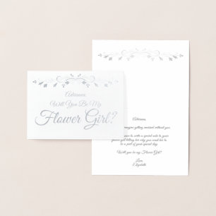 Silver Foil Elegant Bloemenmeisje-kaartje Folie Kaarten