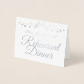 Silver Foil Elegant Rehearsal Dinner Invitation Folie Kaarten (Voorkant)