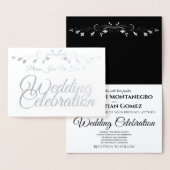 Silver Foil Elegant Script Weddenschap Folie Kaarten (Display)
