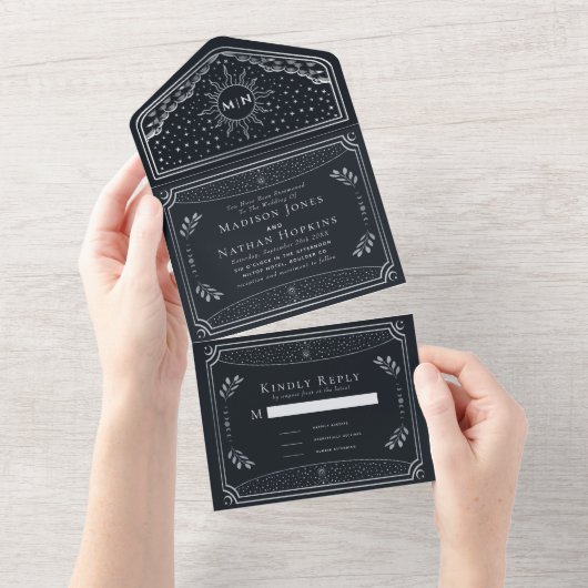 Silver Foil Elegant Tarot Kaart Wedding (Afscheurbaar)