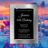 Silver Foil en Black 50th Birthday Kaart