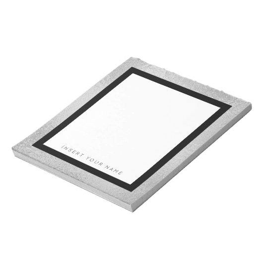 Silver Foil en Black Border Notitieblok 5,5 inch x (Linkerzijde)
