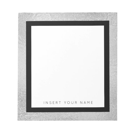 Silver Foil en Black Border Notitieblok 5,5 inch x (Voorkant)