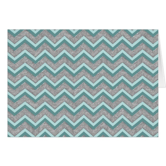 Silver Foil en Blauwgroen ZigZag (Voorkant Horizontaal)