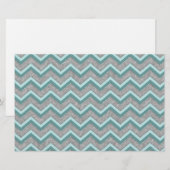 Silver Foil en Blauwgroen ZigZag Briefpapier (Voorkant / Achterkant)